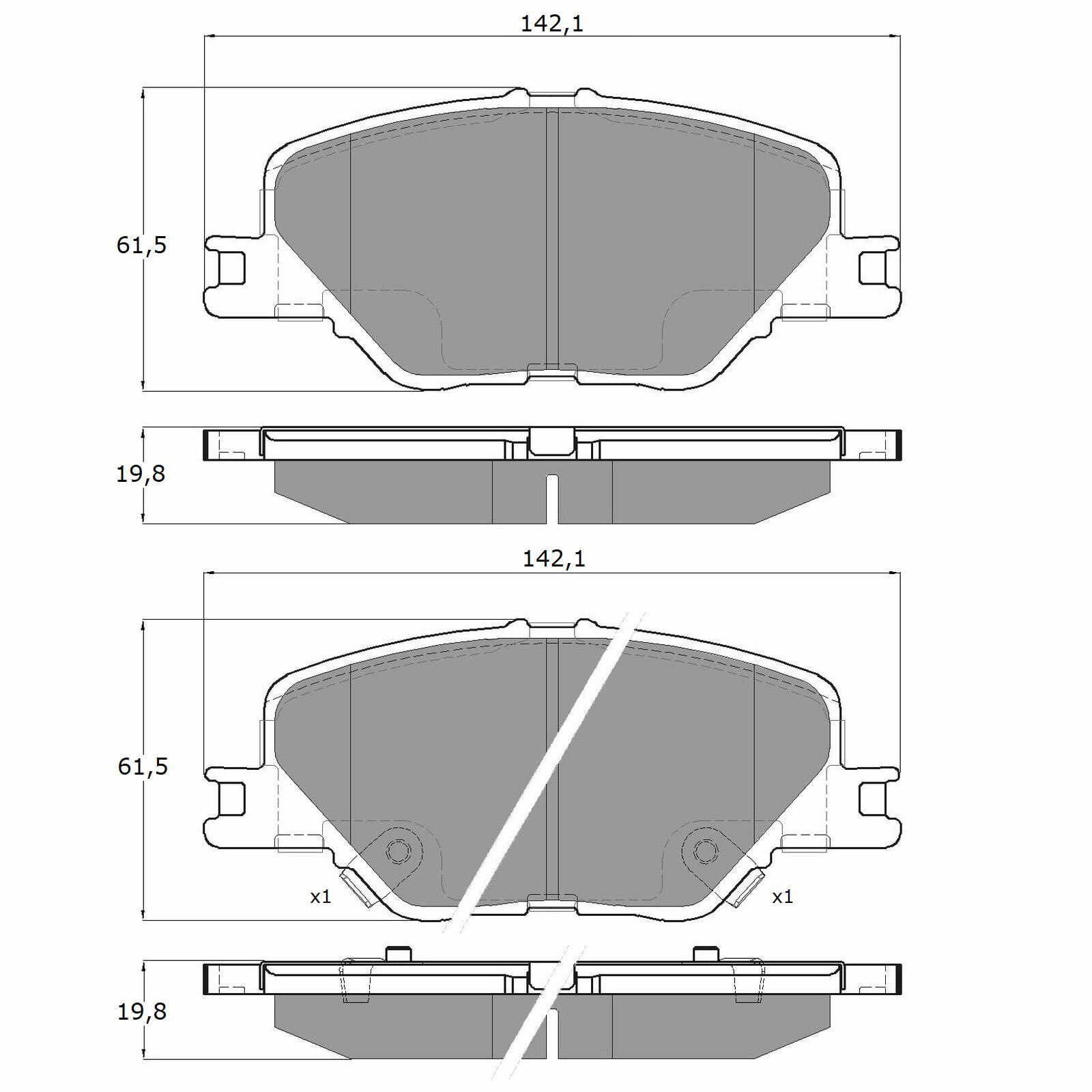 Sada brzdových destiček, kotoučová brzda TOMEX Brakes